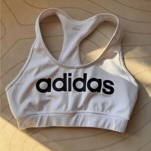 Adidas Women's White and Black Sports Bra